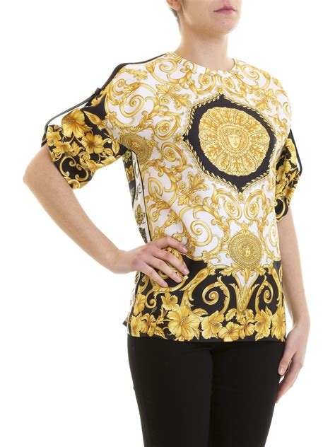 versace gold blouse|versace tops ladies.